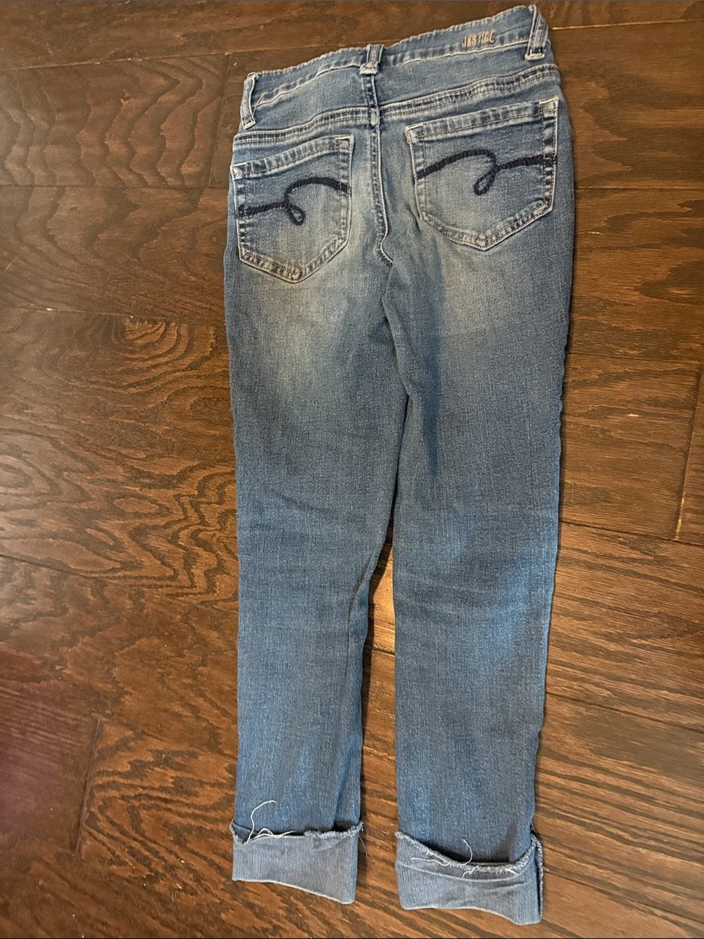 Justice Girls' Distressed Blue Denim Jeans size 10